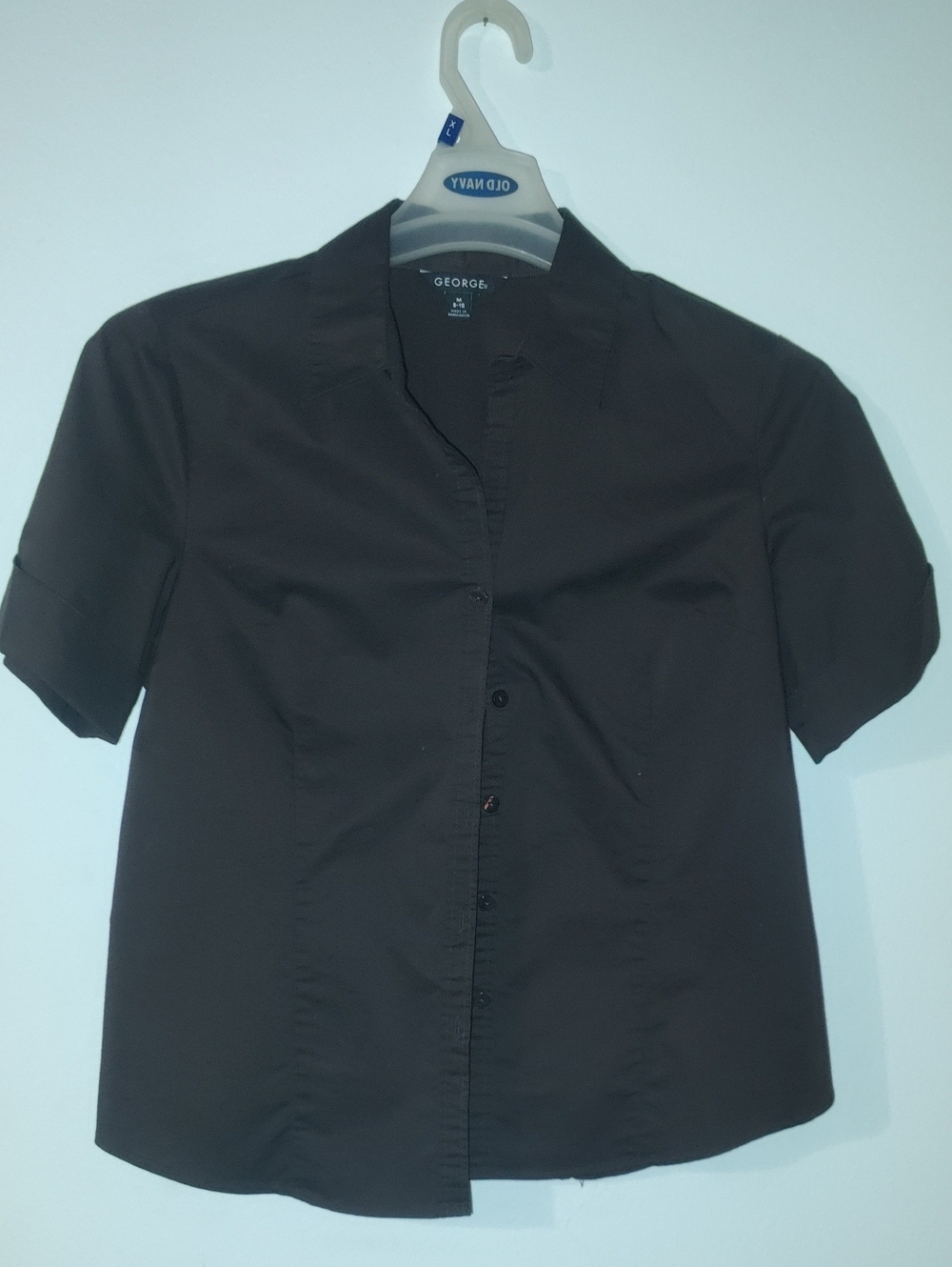 George Black Short-Sleeve Button-Down Shirt